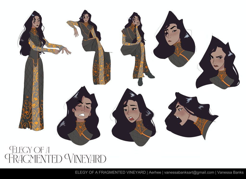 Vanessa Banks Character Design Sheet Elegy of a Fragmented Vineyard Aerhee